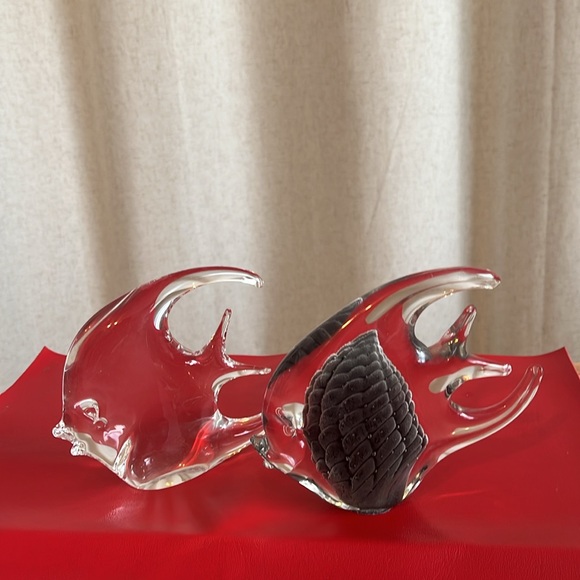 2 Vintage Murano Glass Fish Sculpture